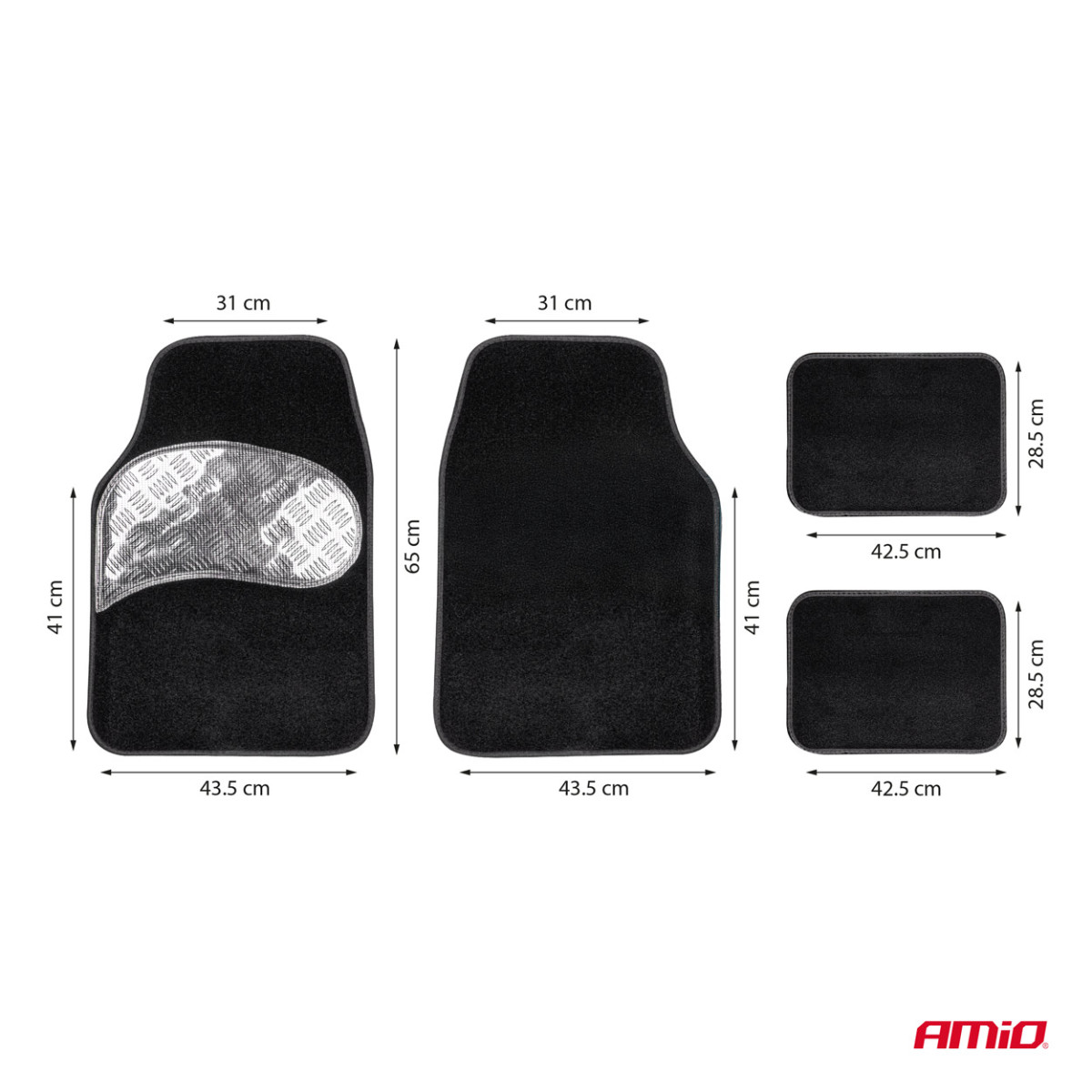 Universaalsed tekstiilist (veluur) matid TCM-06, 65×43 cm / 42×28 cm, AMIO-04700