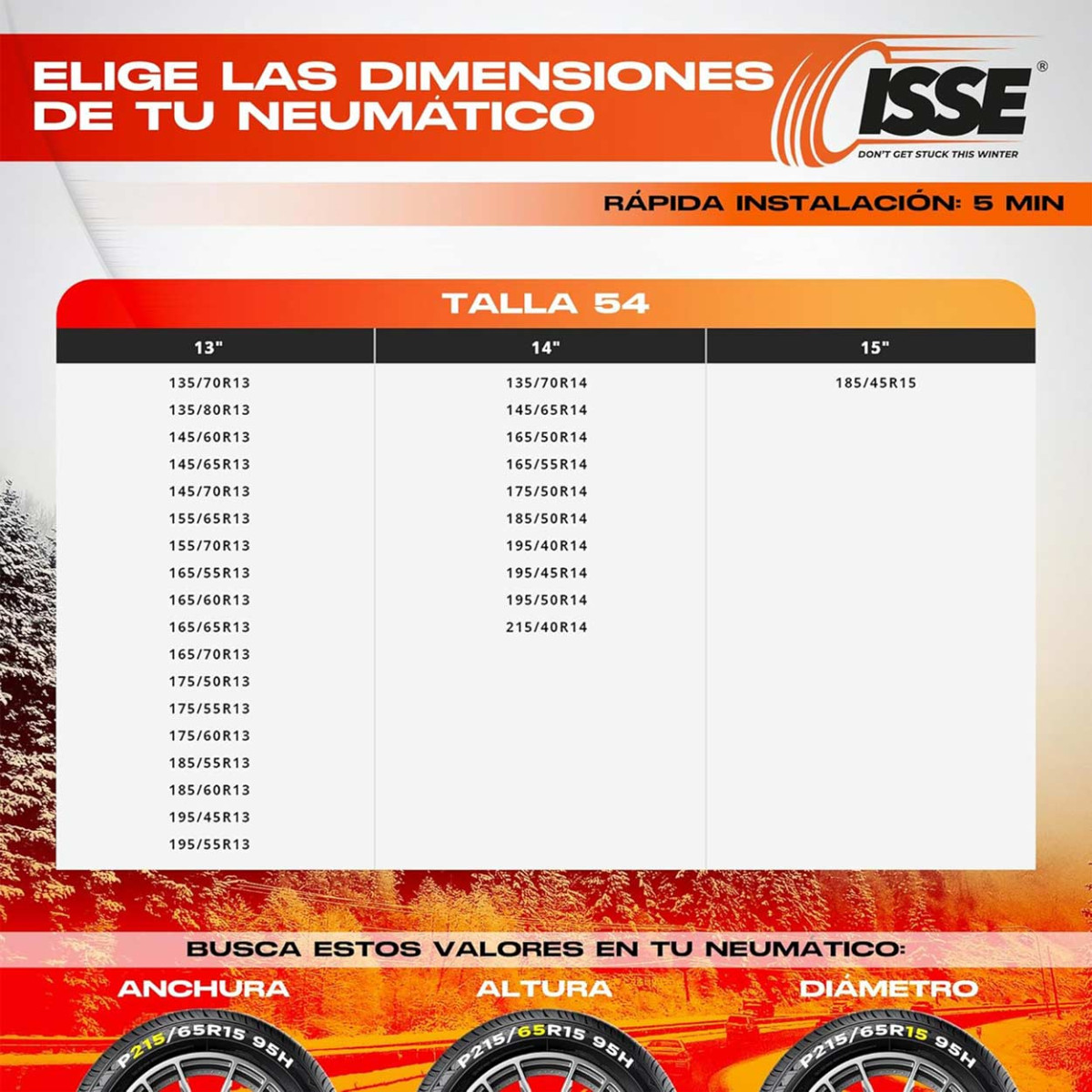 Tekstiilist lumeketid Classic 54, 2 tk.