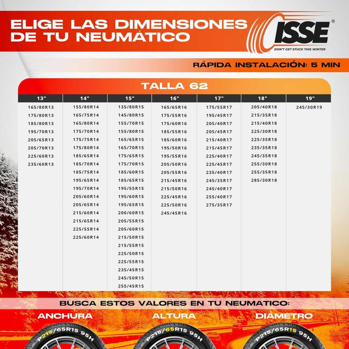Tekstiilist lumeketid Super 62, 2 tk.