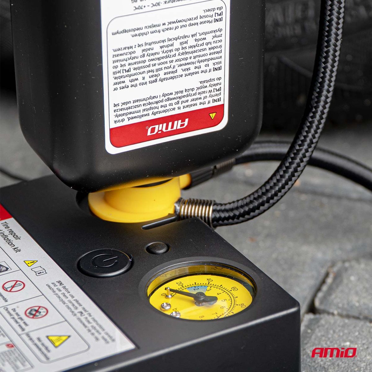 Rehviparanduskomplekt kompressoriga, 12 V, 19 mm, AMIO-04929