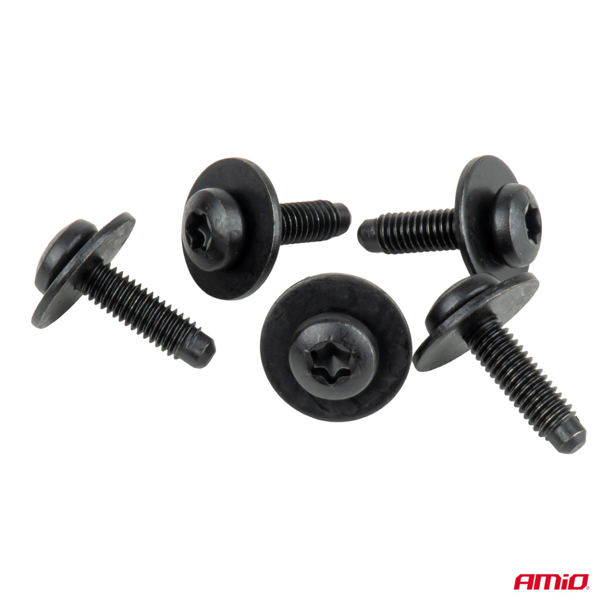 Torx-kruvide ja seibide komplekt Ø 6 mm, 23 mm, 5 komplekti, AMIO-05042