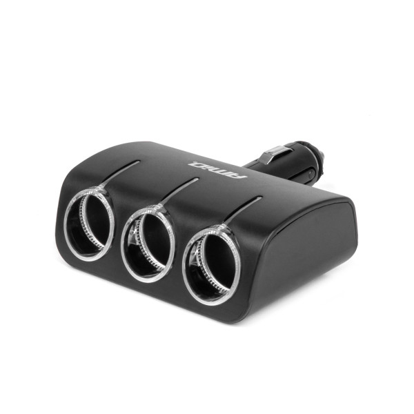 Kolme pesaga sigaretisüütaja pikenduskaabel 12/24V 120W 90° AMIO-04358