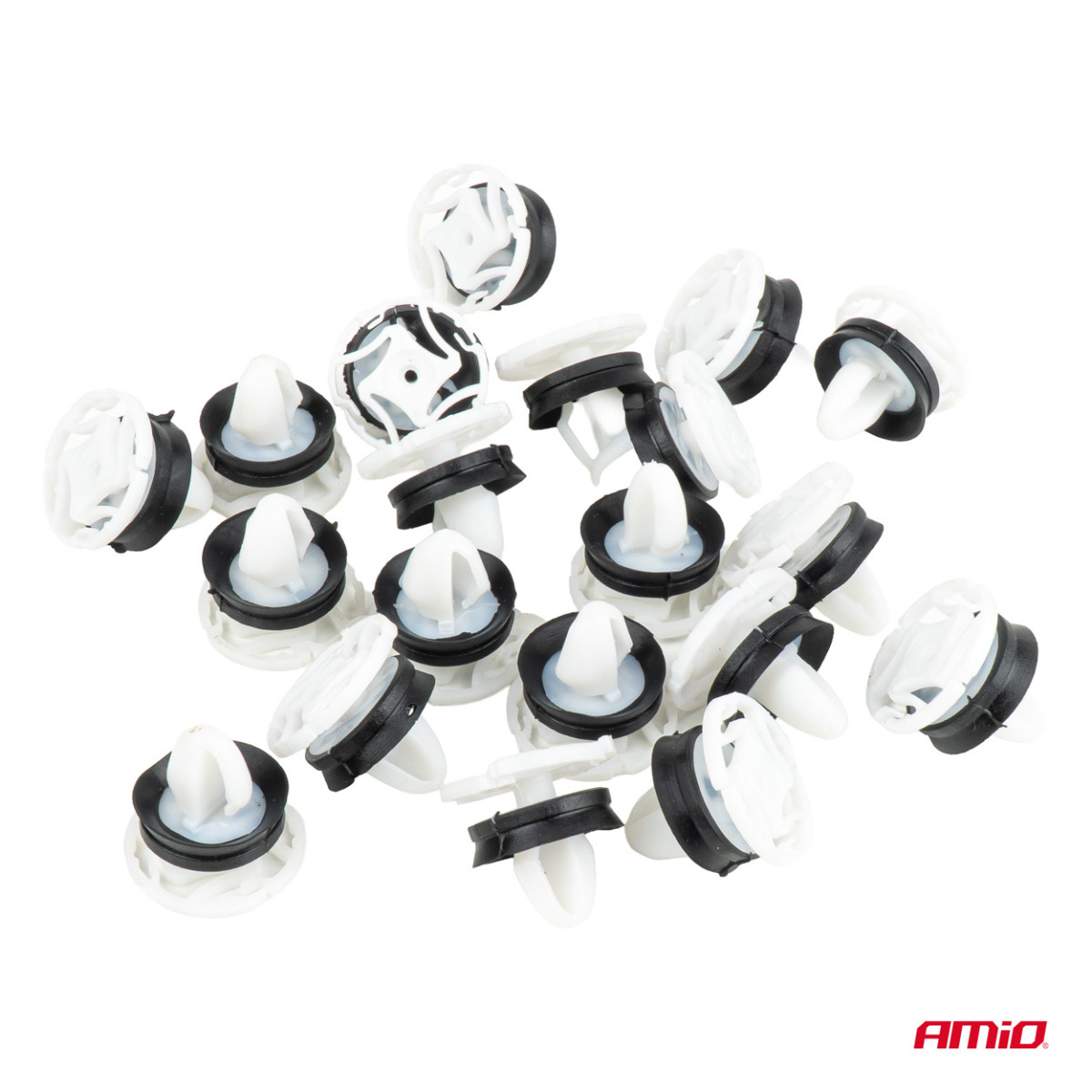 Polsterdusklambrite komplekt kummitihendiga 20 mm, Ø 9 mm, 20 tk, AMIO-05029