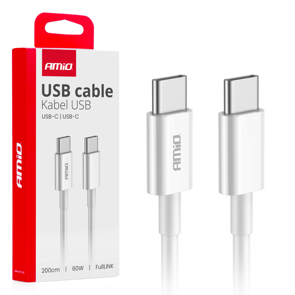 USB-C - USB-C kaabel 60W 200cm FullLINK AMIO-03897