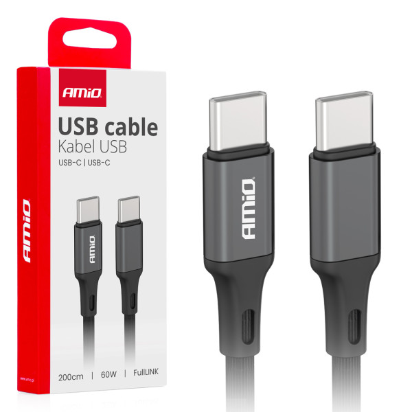 USB-C - USB-C kaabel 60W 200cm FullLINK AMIO-03903