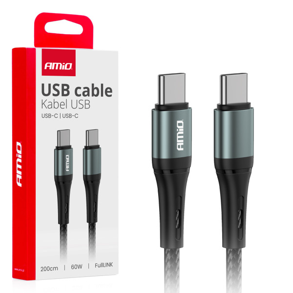 USB-C - USB-C kaabel 60W 200 cm FullLINK AMIO-03915