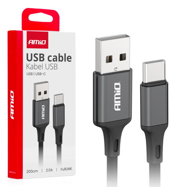 USB - USB-C kaabel 2A 200 cm FullLINK AMIO-03900