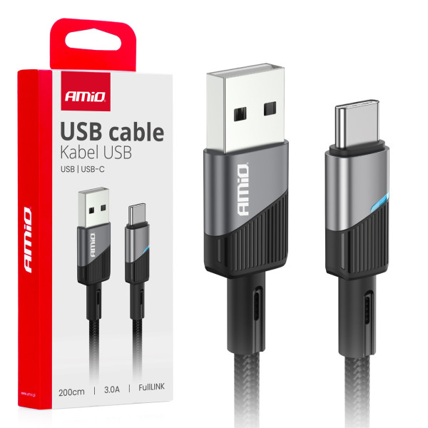 USB-C-kaabel 3A 200 cm FullLINK AMIO-03924
