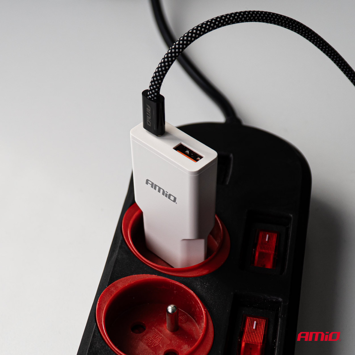 Võrgulaadija 230V 20W GaN USB-C USB-A AMIO-04838