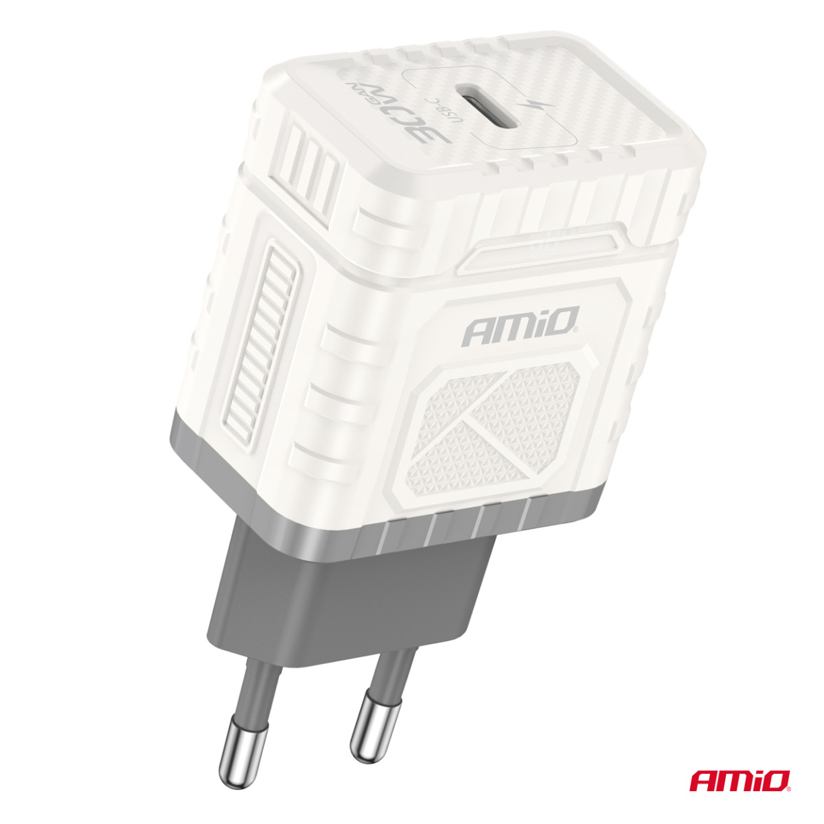 Seinale kinnitatav kiirlaadija GaN PD 30W USB-C AMIO-04285