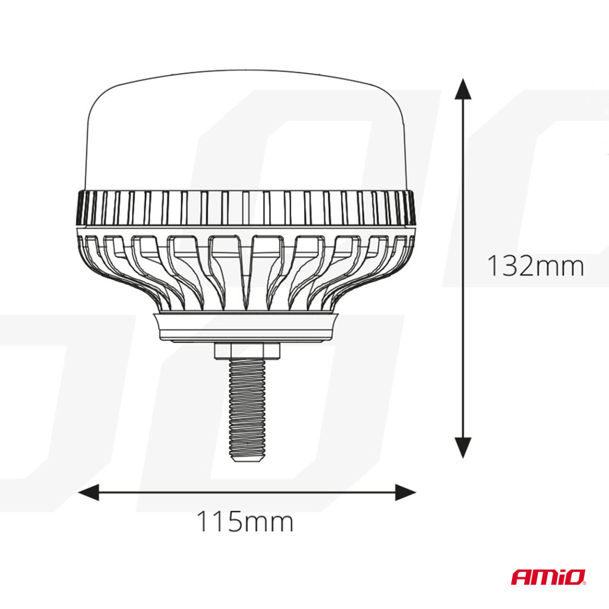LED-hoiatuslamp 36 LED R65 R10 12V 24V W03sb AMIO-02294