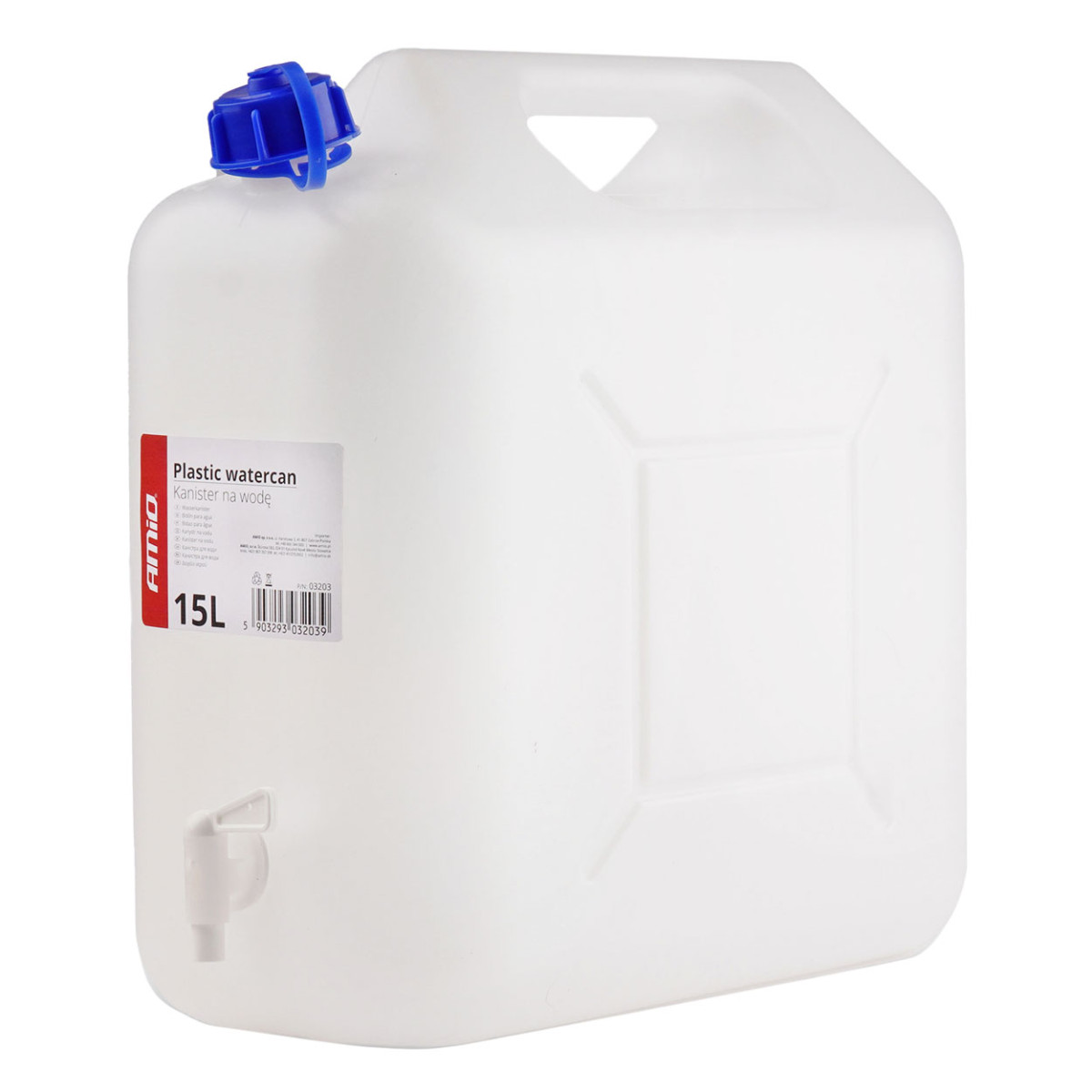Plastikust veepaak kraaniga 15L AMIO-03203