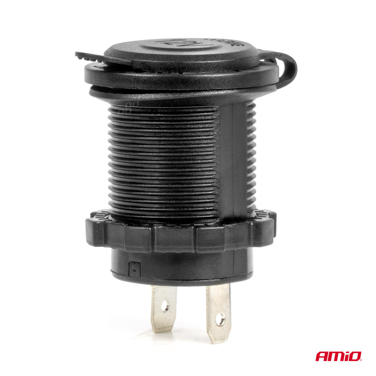Veekindel auto sigaretisüütaja pistikupesa punase LED-valgustusega, 12/24V AMIO-04219