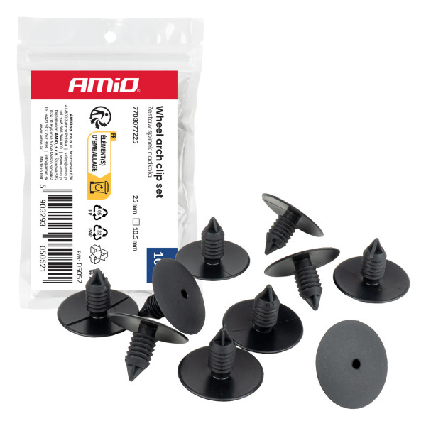 Rattakoopa klambrite komplekt 25 mm, Ø 10,5 mm, 10 tk, AMIO-05052