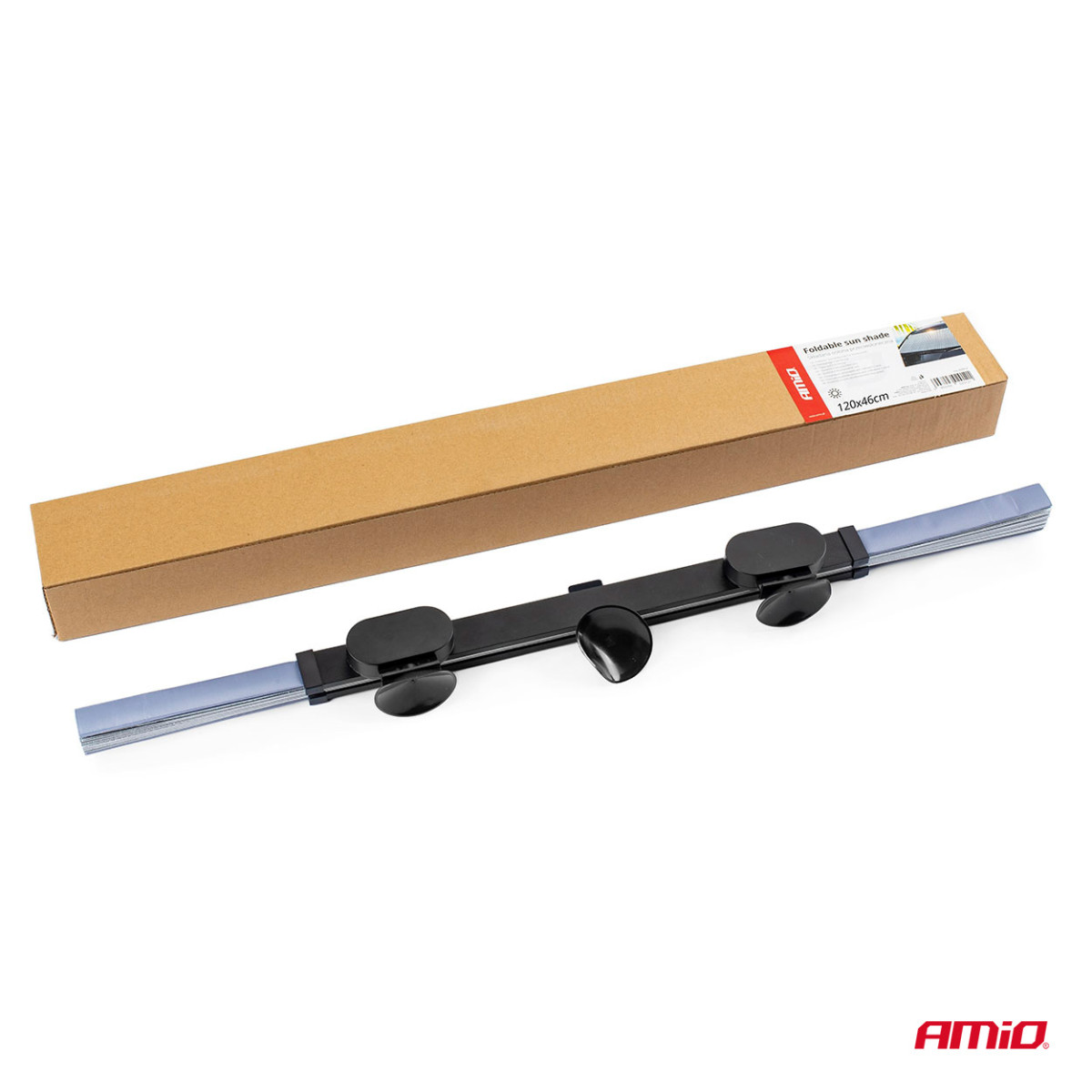 Kokkupandav päikesesirm tuuleklaasile 120x46 cm AMIO-02910